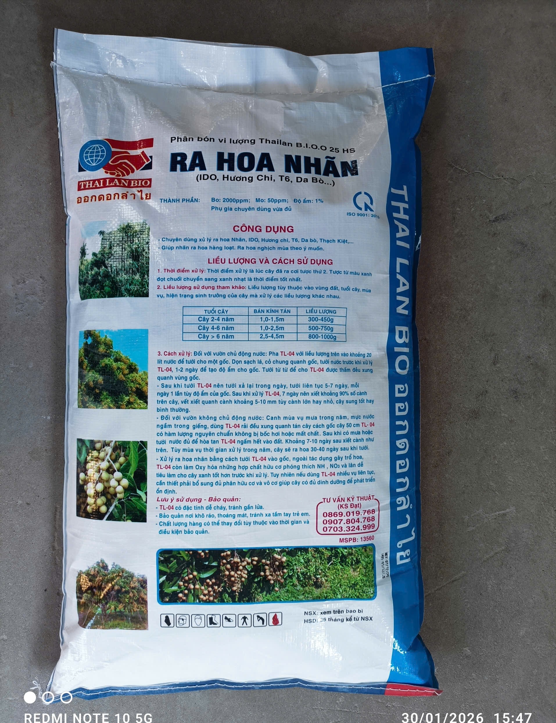 FLOWERS OF FERTILIZER – THAILAN BIO 0.25 HS (TL-04) (bao 20kg)