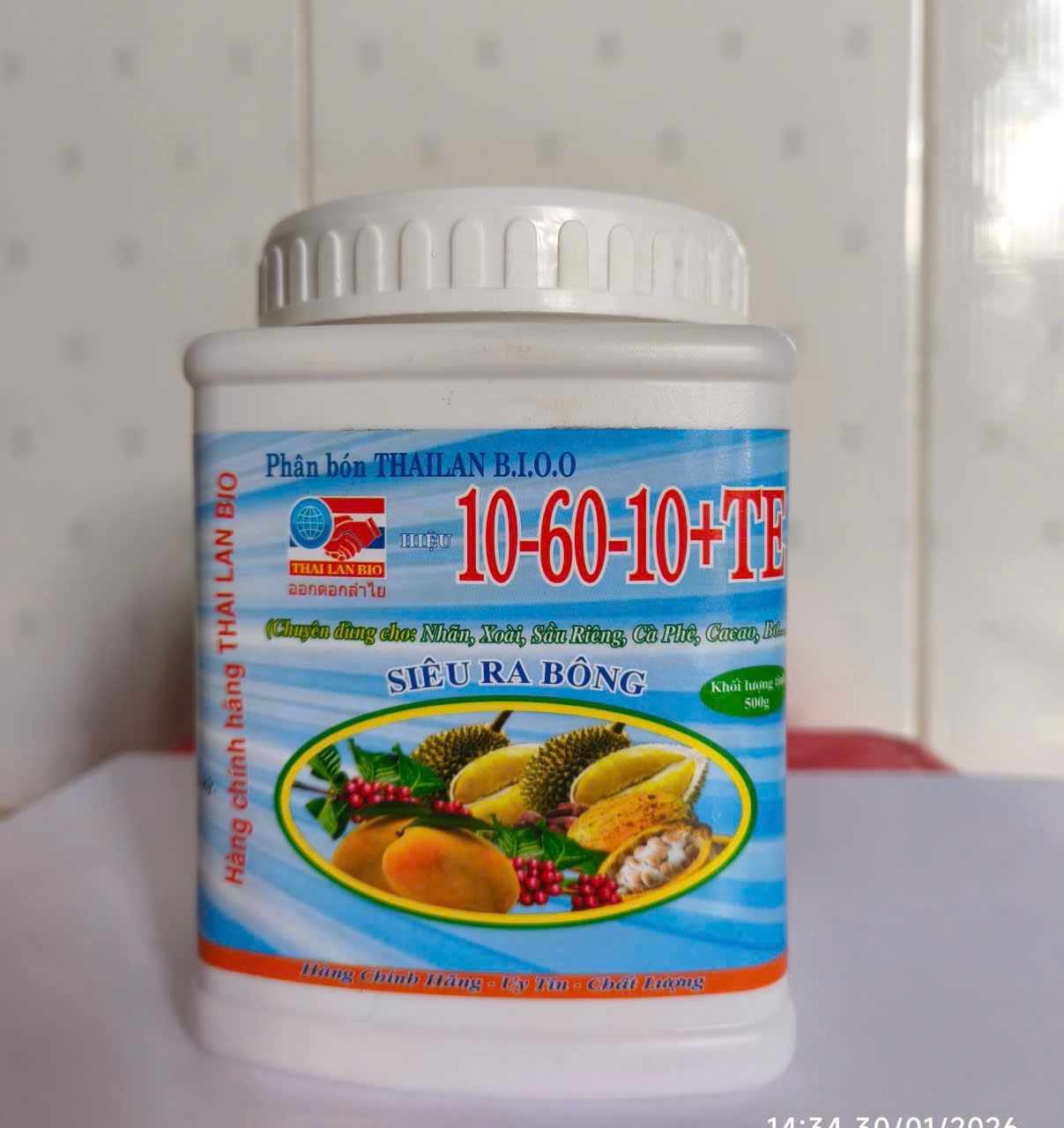Phân bón THAILAN BIO 10-60-10 + TE (Siêu ra bông)