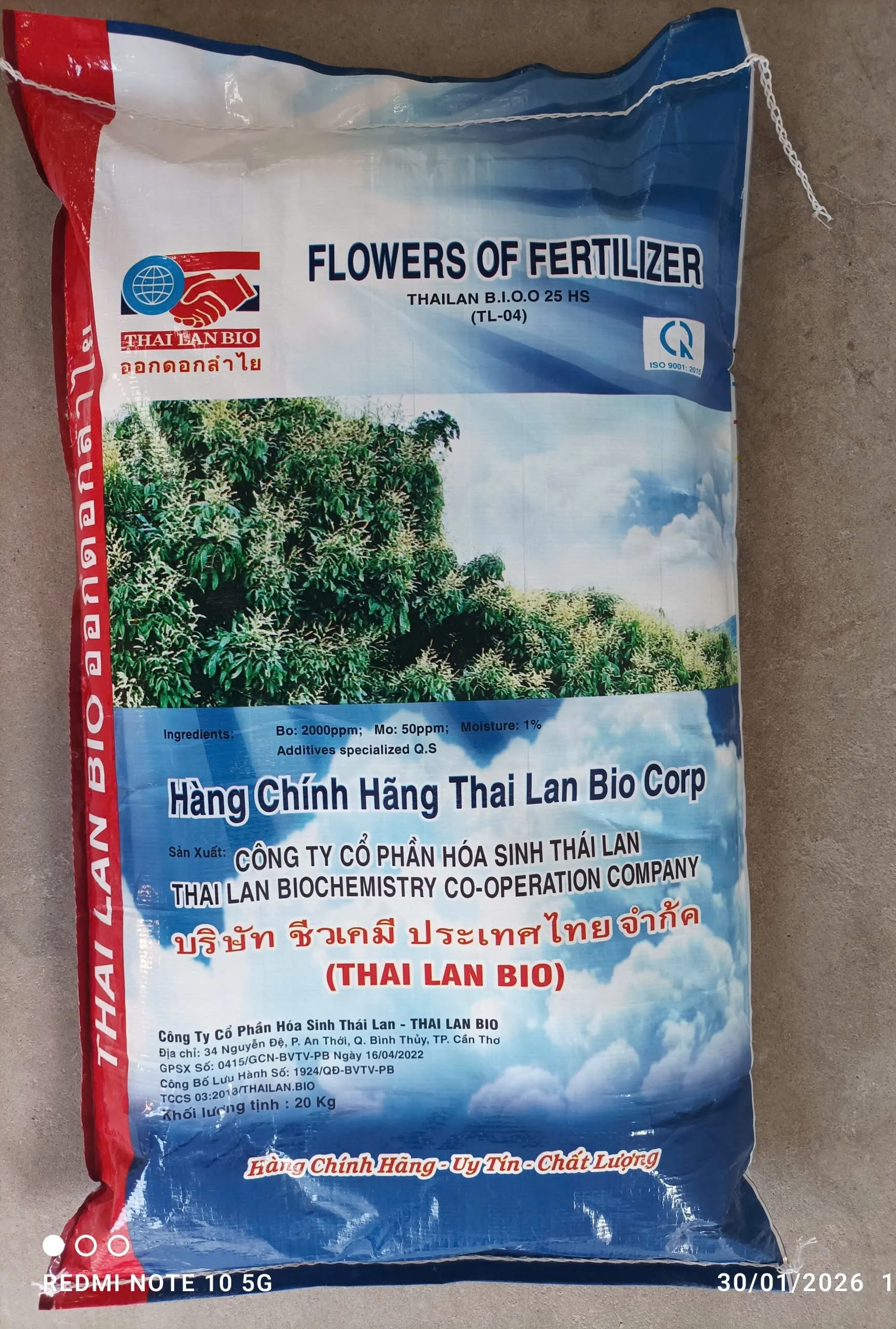 FLOWERS OF FERTILIZER – THAILAN BIO 0.25 HS (TL-04) (bao 20kg)